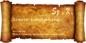 Szente Konstantina névjegykártya